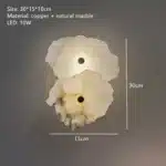 Natural Marble LED Wall Lamp Copper Luxury Novelty Lighting Sconce For Bedroom Living Dining Room Wall Decor Modern Art