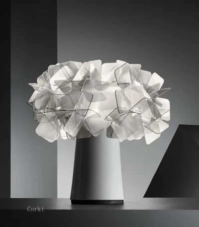 Modern Slamp Clizia Table Lamp Nordic Plastic Desk Lamp PVC Flower Light Bedroom Kids Lighting Fixtures Acrylic Desk Lamp