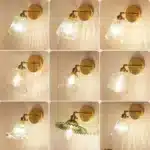 Modern Glass Wall Lamp Nordic Copper Transparent Lampshade Retro Bedroom Living Room Study wall decor – side view