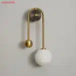 ASANZUO Glass Ball Lampshade Wall Lamp Gold Home Decor Living Room Bedroom Wall sconce Glass Lighting Luminaire – close-up