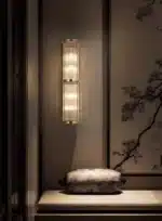 Chinese style minimalist creative glass crystal wall lamp for living room/bedroom/hallway/hotel lobby lighting – close-up