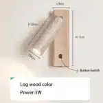Wabi Sabi Wind Bedhead Wall Light Rotating Reading Bedroom Room Study Wind Belt Switch Retro Wall Spotlight Led Light – in a