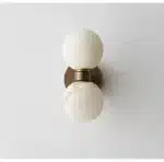 Modern Double Ball Marble Villa Attic Wall Lamp Copper TV wall in the living room lighting Bedroom corridor light – close-up