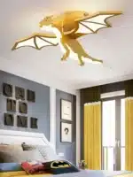 Modern Ceiling Chandelier Golden Dragon LED Lights Children Creative Bedroom Lamp Study Restaurant Room Decoration Ceiling