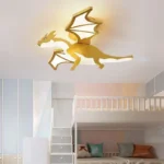 Modern Ceiling Chandelier Golden Dragon LED Lights Children Creative Bedroom Lamp Study Restaurant Room Decoration Ceiling