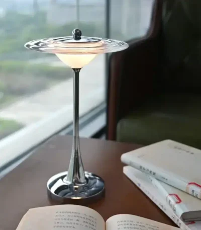 Nordic Led Table Lamp Flying Saucer Shape Rechargeable Led Lamp Touch Switch Decorative Standing Lights Bedroom Bedside