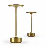 Modern USB table lamp with charging port on a wooden desk