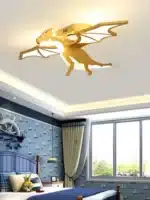 Modern Ceiling Chandelier Golden Dragon LED Lights Children Creative Bedroom Lamp Study Restaurant Room Decoration Ceiling