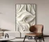 Modern abstract LED wall art glowing in a stylish living room