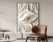 Modern abstract LED wall art glowing in a stylish living room