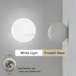 12cm 15cm 18cm Nordic Conceal Small Base Round Glass Wall Light for Bedroom Bedside Living Room Hallway Entrance Stair Wall