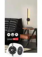 Magnetic Rechargeable 50 Wall Lamp Black Gold For Living Room Bedroom Hallway Study Stairwell Cloakroom LED Lighting Wiring