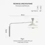 Modern Designer Adjustable Wall lamp Swing Retro Long LED Wall Light Bedroom Bedside Exhibition Hall Background Light – base
