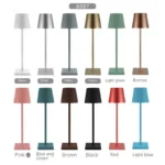 Cordless USB rechargeable table lamp with touch switch on a patio table