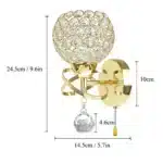 E14 Crystal Wall Lamp Modern Creative Bedside Wall Lights Sconce Wall Lighting Luminaire Home Living Room Bedroom Bathroom