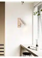 Wabi Sabi Wind Bedhead Wall Light Rotating Reading Bedroom Room Study Wind Belt Switch Retro Wall Spotlight Led Light – in a