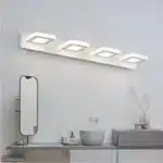 Round LED wall lamp with acrylic shade in a modern living room