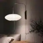 Japanese Style Silk Living Room Wall Lamp Modern and Simple Wire Controlled Switch Homestay Bedroom Bedside Wall Lamp