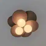 Wicker Chandelier Glass Ball Pendant Lamp E14 Bulb Ceiling Light Nordic Suspension – base detail