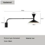 Modern Designer Adjustable Wall lamp Swing Retro Long LED Wall Light Bedroom Bedside Exhibition Hall Background Light – side