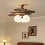 Wicker Chandelier Glass Ball Pendant Lamp E14 Bulb Ceiling Light Nordic Suspension – top view