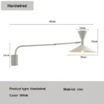 Modern Designer Adjustable Wall lamp Swing Retro Long LED Wall Light Bedroom Bedside Exhibition Hall Background Light