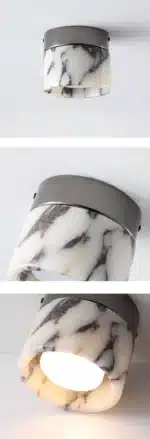 Retro Round Shape Natural Stone Art Decoration Wall Lamp Ceiling Light Decor Led Sconce Cream Nordic Home-appliance