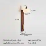 Japanese Style Vintage LED Solid Wood Wall Light with Switch for Dining Room Hotel Aisle Minimalist Retro Atmosphere Wall