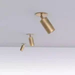 Full Copper Ceiling Lamp Bedroom Bedside Brass Rotating Surface-mounted Spotlight Retro Old Brass Wall Lamp – close-up detail
