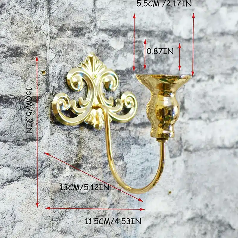PEANDIM Wall Hanging Candlestick Wall Lamp Scented Candle Decoration Gold Black Candle Holder Home Bar Outdoor Candle Lantern