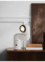 Space age floor lamp in red and white by Santa Cole, designer floor lamp for living room