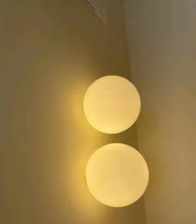 12cm 15cm 18cm Nordic Conceal Small Base Round Glass Wall Light for Bedroom Bedside Living Room Hallway Entrance Stair Wall