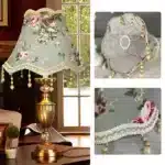 Retro table lamp shade with fringe beads and pearl tassel in European style