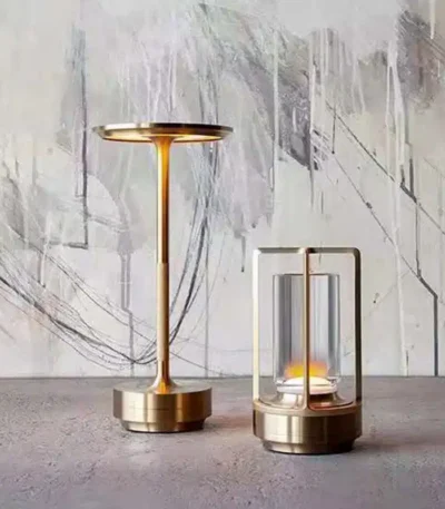 2024 USB Charging Table Lamp Aluminum Restaurant Bar Desk Lamp Dimming Atmosphere USB Charging Touch Switch Decoration