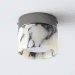 Retro Round Shape Natural Stone Art Decoration Wall Lamp Ceiling Light Decor Led Sconce Cream Nordic Home-appliance
