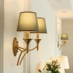 New American Wall Lamp Bedroom Bedside Wall Lamp Living Room Simple Country Wrought Iron Staircase Corridor Lamps