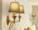 New American Wall Lamp Bedroom Bedside Wall Lamp Living Room Simple Country Wrought Iron Staircase Corridor Lamps