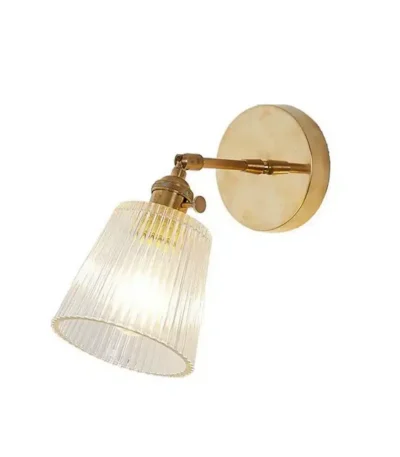 Modern Glass Wall Lamp Nordic Copper Transparent Lampshade Retro Bedroom Living Room Study wall decor