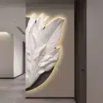 Family Entrance Feather Mural Lamp Modern Creative Living Room Background Wall Decoration LED Corridor Lighting Wall Lamp
