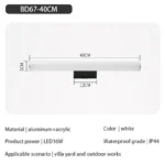 Wall Lamps Bathroom Led Mirror Light Waterproof 12W 16W 22W AC85-265V LED Tube Modern Wall Lamp Bathroom Lighting – angled