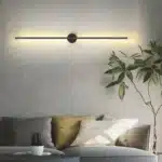Modern Simple Linear Tube LED Wall Lamp Up Down Background Opposite Wall Light Bedside Foyer Corridor Gold Black LED Sconce