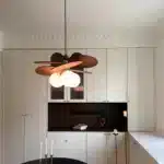 Wicker Chandelier Glass Ball Pendant Lamp E14 Bulb Ceiling Light Nordic Suspension – close-up detail