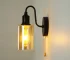 Nordic Retro Amber Glass Wall Lamp Bedside Aisle Lamps Simple Modern with Cable Switch Staircase Lights