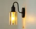 Nordic Retro Amber Glass Wall Lamp Bedside Aisle Lamps Simple Modern with Cable Switch Staircase Lights