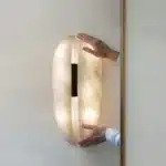 Italian Luxury Marble Wall Sconce Marble Copper Designer Wall Lamp for Villa Hotel Corridor Bedroom Background Aisle Wall
