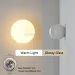 12cm 15cm 18cm Nordic Conceal Small Base Round Glass Wall Light for Bedroom Bedside Living Room Hallway Entrance Stair Wall