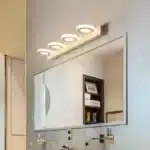 Round LED wall lamp with acrylic shade in a modern living room