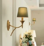 New American Wall Lamp Bedroom Bedside Wall Lamp Living Room Simple Country Wrought Iron Staircase Corridor Lamps – in a