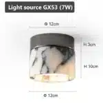 Retro Round Shape Natural Stone Art Decoration Wall Lamp Ceiling Light Decor Led Sconce Cream Nordic Home-appliance