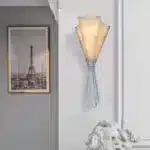 Modern Luxury Marble Wall Lamp Flower Shape Sconce Lamp Stainless Steel LED Wall Light For Bedroom Living Room Hotel Decor